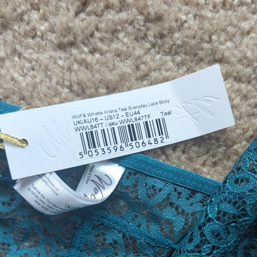 Teal Lace Chemise - Picture 3 of 5